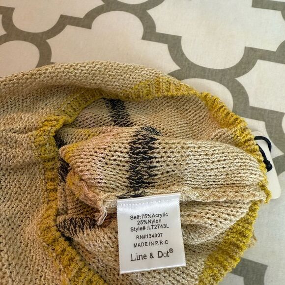 Line & Dot Summer Nights Sweater Tank Top Multi Stripe Beige Yellow S NWT - Picture 9 of 10